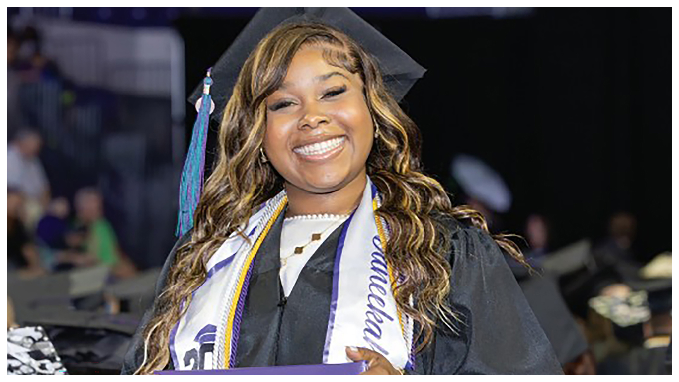 FSW student attending commencement ceremony
